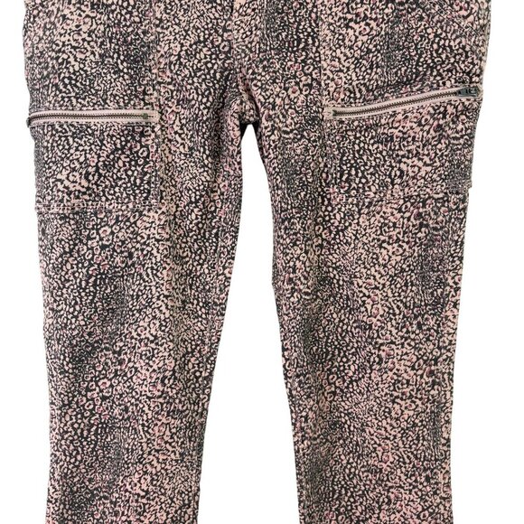 Joie Women's Moto Cargo Skinny Animal Print Blush Pink Pants Size 30 - Picture 7 of 12